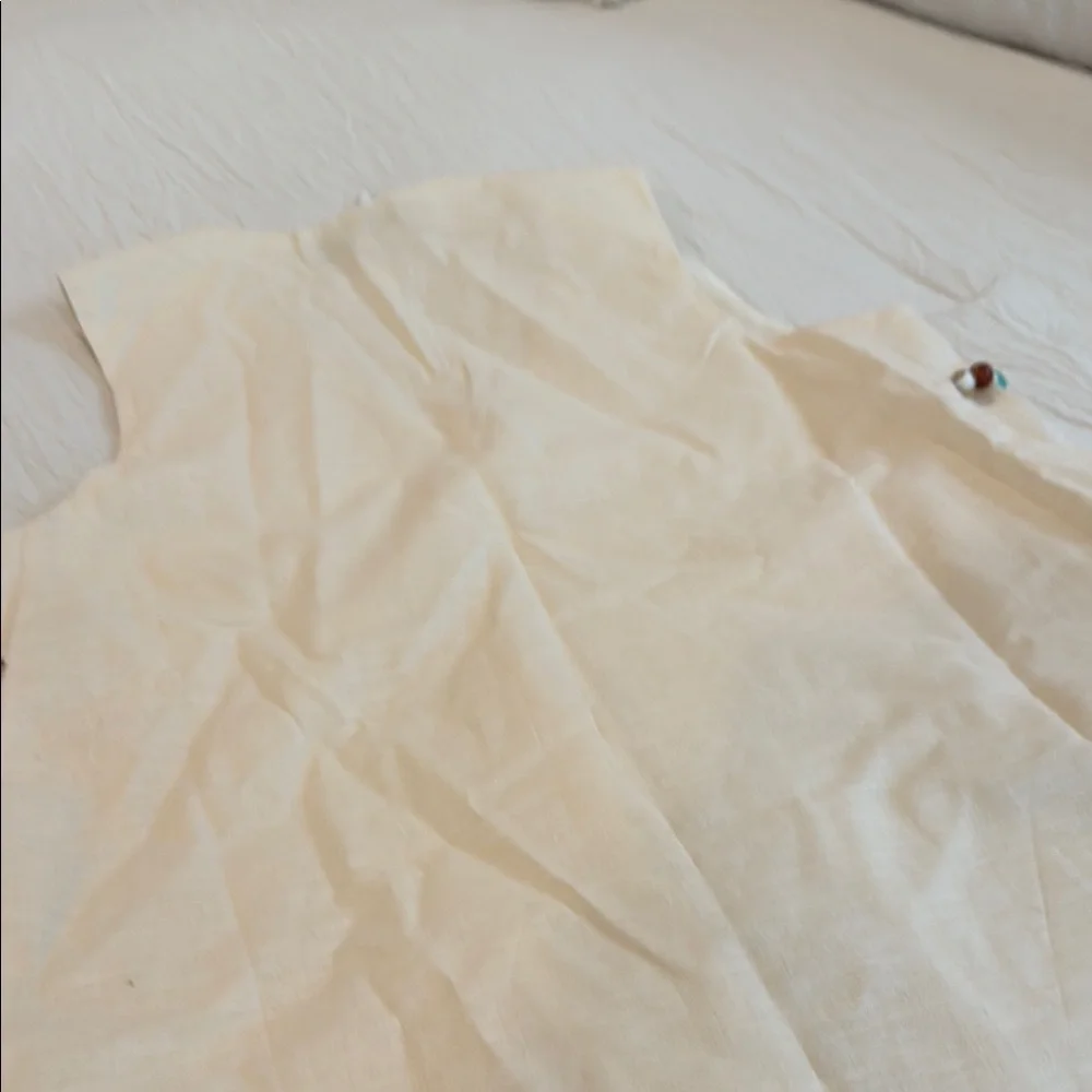 NWT Petal & Pup Cream Sleeveless V-Neck Top BEADED TRIM - Picture 5 of 5